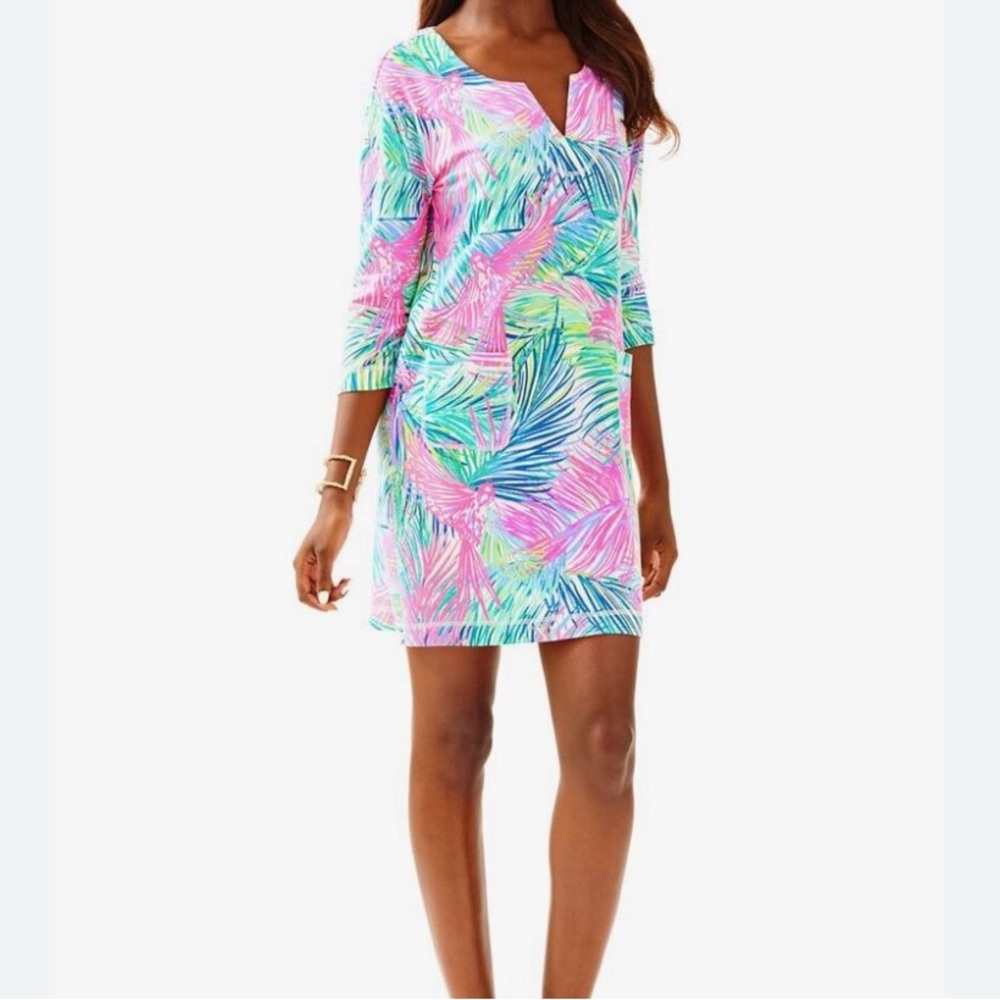 Lilly Pulitzer Pink and Green Tropical Dress